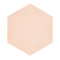 6 ASSIETTES BIO HEXAGONAL 26.1CM ABRICOT PASTEL