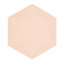 6 ASSIETTES BIO HEXAGONAL 26.1CM ABRICOT PASTEL