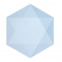 6 ASSIETTES BIO HEXAGONAL 26.1CM BLEU PASTEL