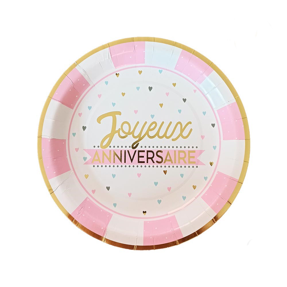 Assiette carton Joyeux anniversaire