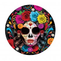 6 ASSIETTES CARTON CATRINA SQUELETTE 23CM NOIR