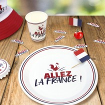 6 ASSIETTES CARTON COCORICO FRANCE SUPPORTER 23CM