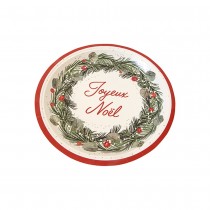 6 ASSIETTES CARTON COURONNE NOËL TRADITION 23CM
