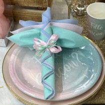 6 ASSIETTES CARTON GENDER REVEAL 23CM BICOLORE