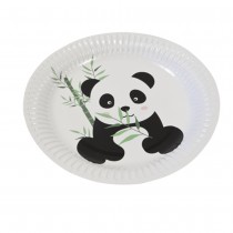 6 ASSIETTES CARTON PANDA 18 CM