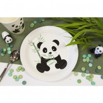 6 ASSIETTES CARTON PANDA 18 CM