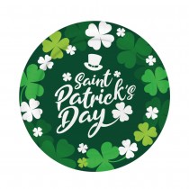 6 ASSIETTES CARTON SHAMROCK ST PATRICK 23CM VERT