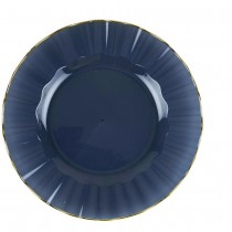 6 ASSIETTES RÉUTILISABLES BORD OR 19CM MARINE