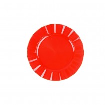 6 ASSIETTES RÉUTILISABLES BORD OR 19CM ROUGE