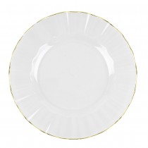 6 ASSIETTES RÉUTILISABLES BORD OR 19CM TRANSPARENT