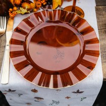 6 ASSIETTES RÉUTILISABLES BORD OR 26CM AMBRE