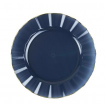 6 ASSIETTES RÉUTILISABLES BORD OR 26CM MARINE