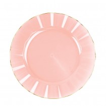 6 ASSIETTES RÉUTILISABLES BORD OR 26CM ROSE