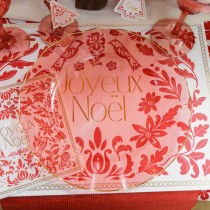6 ASSIETTES RÉUTILISABLES BORD OR 26CM ROSE