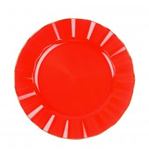 6 ASSIETTES RÉUTILISABLES BORD OR 26CM ROUGE