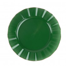 6 ASSIETTES RÉUTILISABLES BORD OR 26CM VERT ANGLAIS