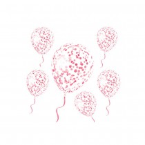 6 BALLONS LATEX AVEC CONFETTIS ROSE