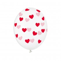 6 BALLONS LATEX CUR ROUGE 30CM TRANSPARENT