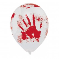 6 BALLONS LATEX MAINS SANGLANTES