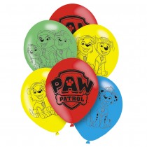 6 BALLONS LATEX PAT PATROUILLE 27.5CM