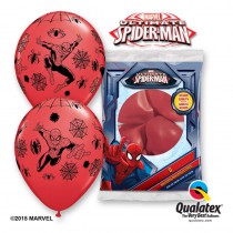6 BALLONS LATEX SPIDER MAN QUALATEX