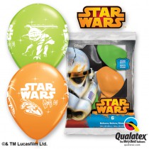 6 BALLONS LATEX STAR WARS QUALATEX