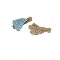 6 BATEAUX VOILIER BOIS SUR PINCE 4.5CM BLEU