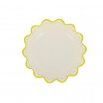 6 BOLS CARTON RAYÉ DOLCE VITA 13CM JAUNE BLANC
