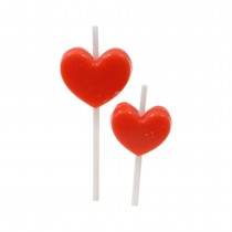 6 BOUGIES CŒUR SUR PIQUE ROUGE