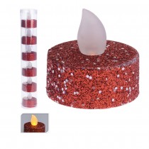 6 BOUGIES CHAUFFE-PLAT LED BLANC CHAUD 3.8CM ROUGE