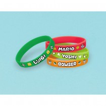 6 BRACELETS CAOUTCHOUC SUPER MARIO BROS 8CM