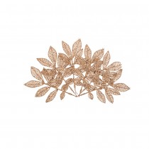 6 BRANCHES FEUILLES PAILLETTES 20.5CM ROSE GOLD