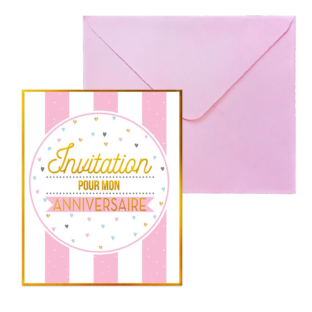 6 Cartes d'invitation Anniversaire Ballons