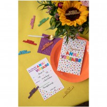 6 CARTONS INVITATION ANNIVERSAIRE POIS COLORÉ