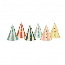 6 CHAPEAUX CARTON C?\ NE DE FÊTE RAYÉ CIRQUE 16CM