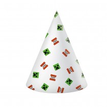 6 CHAPEAUX CARTON MINECRAFT JEUX VIDÉO 17.5CM
