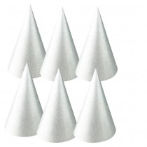 6 CHAPEAUX C?\ NES DE FÊTE 16CM ARGENT PAILLETÉ