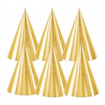 6 CHAPEAUX C?\ NES DE FÊTE 16CM OR MÉTAL