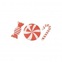 6 CONFETTIS BOIS SUCRE D\'ORGE BONBON 4CM ROUGE