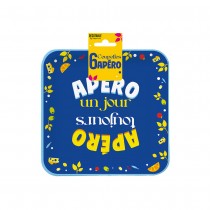 6 COUPELLES APÉRO CARTON 18CM BLEU