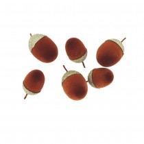 6 DÉCO GLANDS VELOURS PAILLETTES 3.5-4.5CM AMBRE