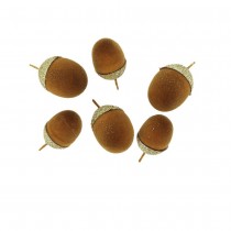 6 DÉCO GLANDS VELOURS PAILLETTES 3.5-4.5CM PISTACHE