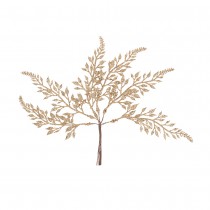 6 FEUILLAGES PAILLETTES CUIVRE SUR TIGE 21CM