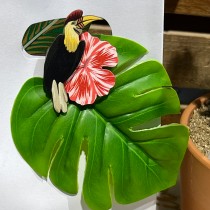 6 FEUILLES MONSTERA 3 TAILLES 8/10CM VERT
