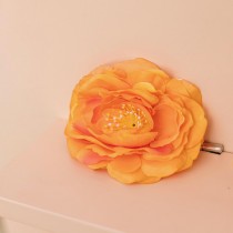 6 FLEURS ARTIFICIELLES 4-7.5CM PÊCHE CORAIL OCRE