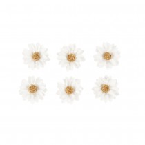 6 FLEURS MARGUERITE PAPIER ADHÉSIF 3CM BLANC