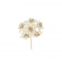 6 FLEURS POINSETTIA VELOURS TIGE 5X13CM IVOIRE