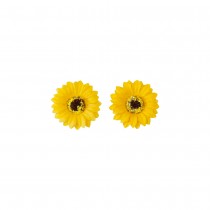 6 FLEURS TOURNESOL ARTIFICIEL 4CM JAUNE