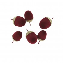 6 GLANDS VELOURS PAILLETTES 3-4.5CM BORDEAUX