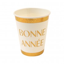 6 GOBELETS CARTON ANN&Eacute;E 25ML PAILLET&Eacute; OR